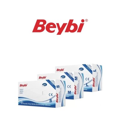Beybi Mavi Nitril Pudrasız Muayene Eldiveni 100 lü X 20 PAKET =1KOLİ